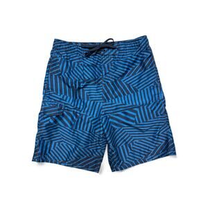 Kanu Surf Boys' Echo Quick Dry UPF 50+ Beach Swim Trunks Blue Geometric 14/16